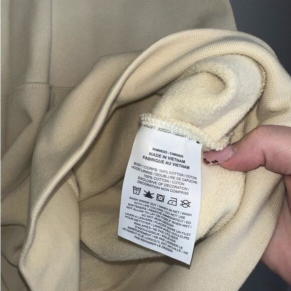 Jordan Flight Fleece Pullover Women's Hoodie Beach Beige Size XS Oversized Fit - Picture 6 of 8